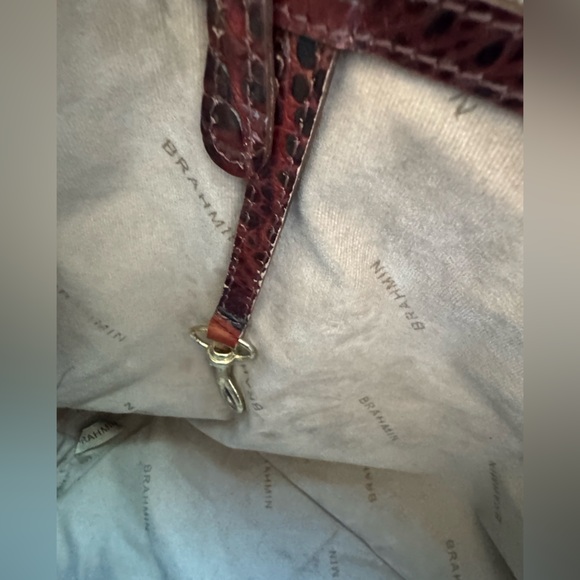 Brahmin Large Asher Tote/Shoulder Bag In Pecan Melbourne Croc Embossed Leather - Picture 16 of 16